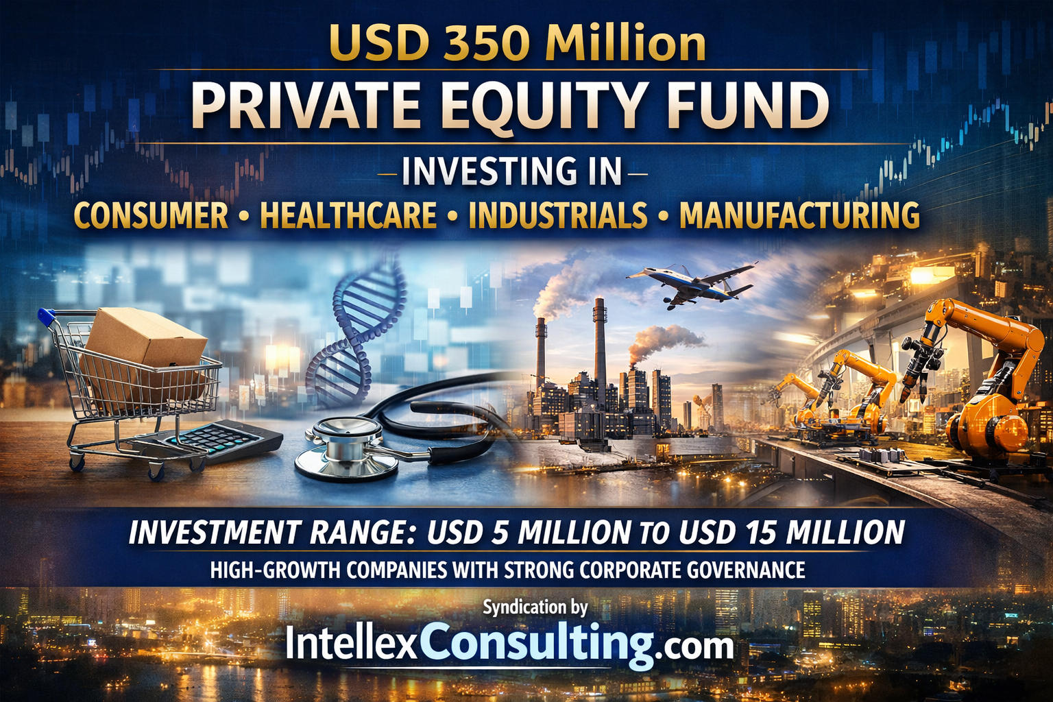 USD 350 Million Private Equity Fund Actively Seeking High-Quality Investment Opportunities Across Consumer, Healthcare, Industrials & Manufacturing Sectors.