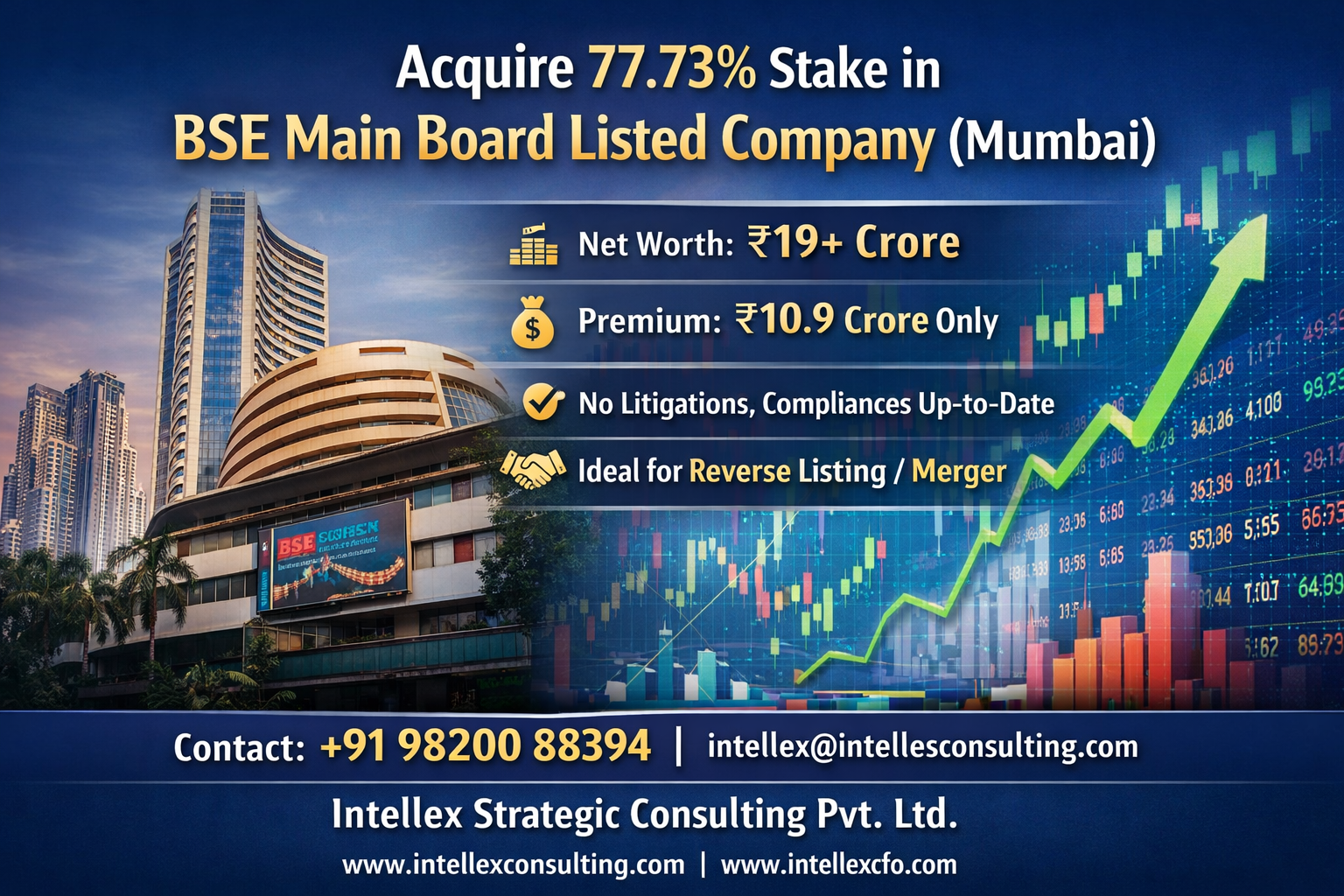 BSE Main Board Listed Company (Mumbai) Available for Strategic Acquisition.