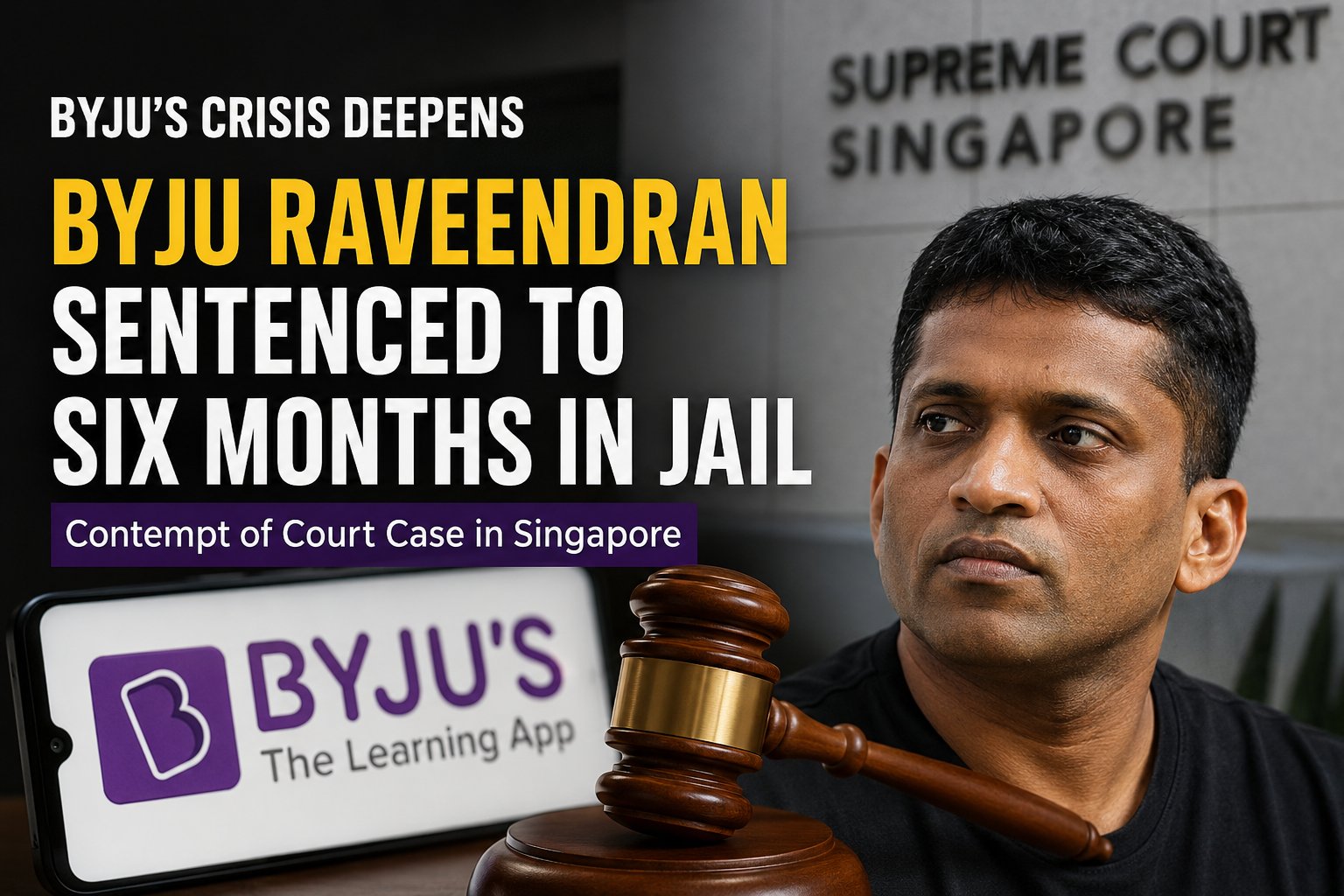 Byju’s Crisis Deepens: What Ravindran’s Jail Sentence Means for India’s Startup Ecosystem.