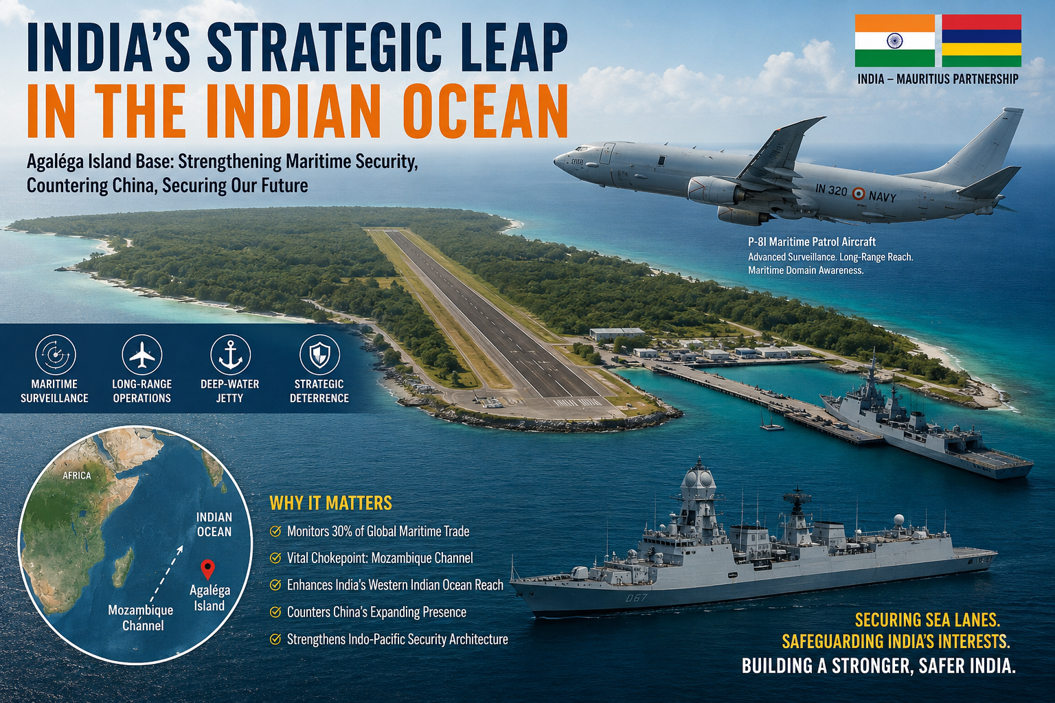 India’s Agaléga Gambit: How the Strategic Island Base is Redefining Power in the Indian Ocean and Challenging China’s Expansion.