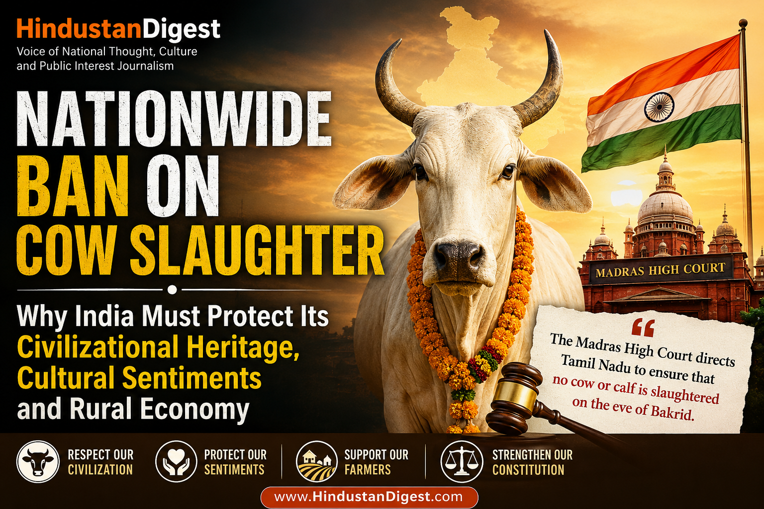 Nationwide Ban on Cow Slaughter: Why India Must Protect Its Civilizational Heritage, Cultural Sentiments and Rural Economy.
