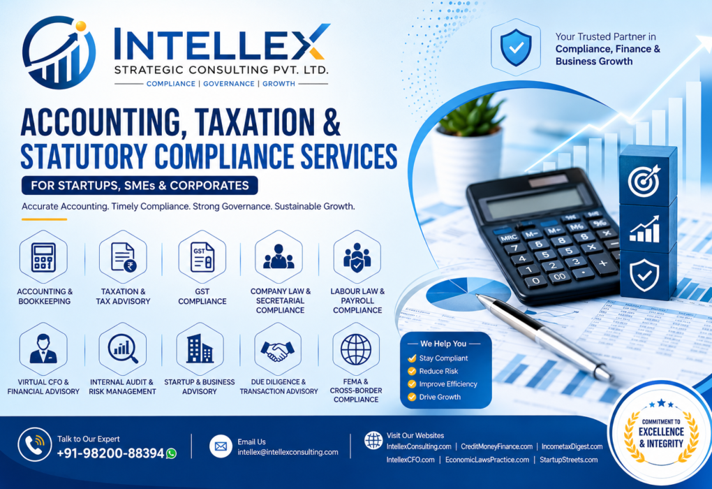 Expert Accounting, Taxation & Statutory Compliance Services in India: Comprehensive Business Compliance Solutions by Intellex Strategic Consulting Pvt. Ltd.