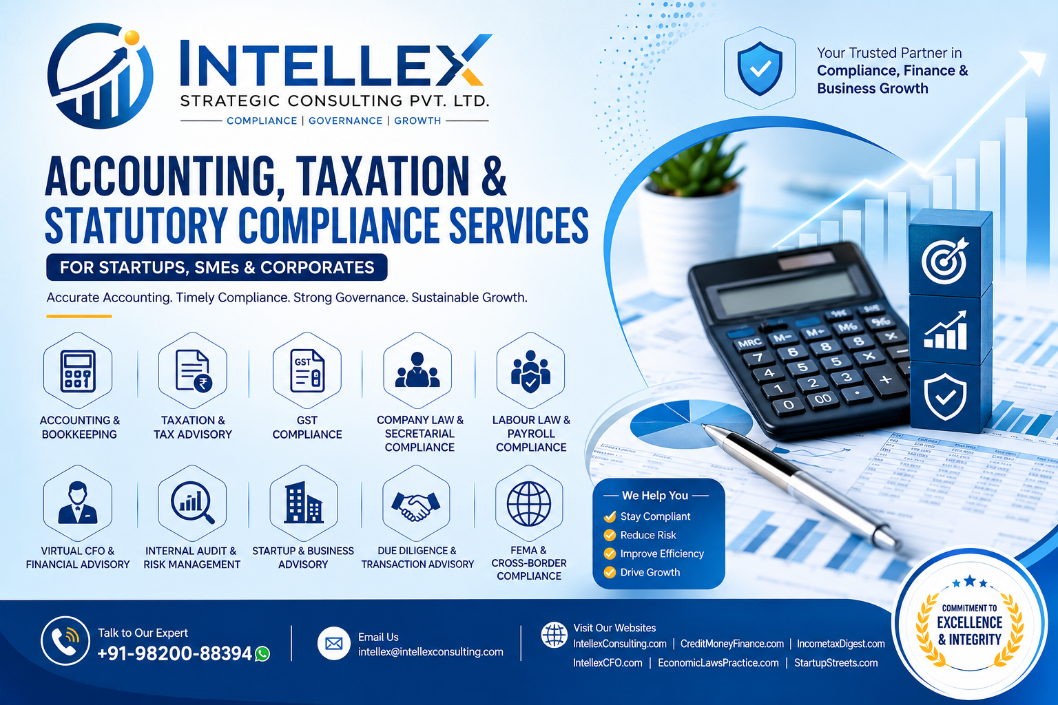 Expert Accounting, Taxation & Statutory Compliance Services in India: Comprehensive Business Compliance Solutions by Intellex Strategic Consulting Pvt. Ltd.