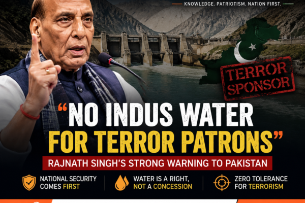 No Indus Water for Terror Sponsors”: Rajnath Singh’s Strong Warning Signals Tough New India Doctrine on Pakistan.