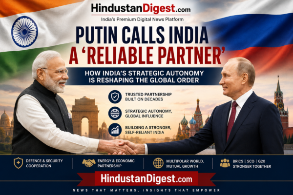 Putin Calls India a ‘Reliable Partner’: How India’s Strategic Autonomy Is Reshaping the Global Order.